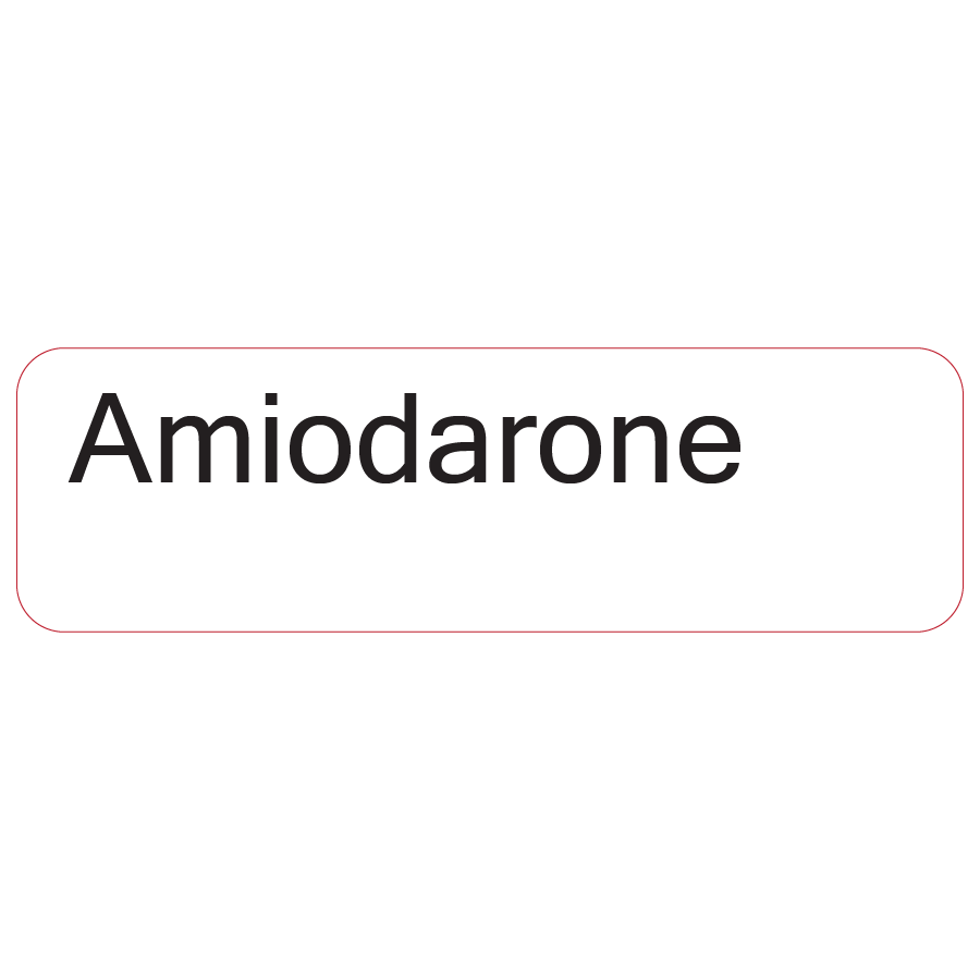 Amiodarone - 40 x 12, PAPER, Black print on White Label, 800 per roll