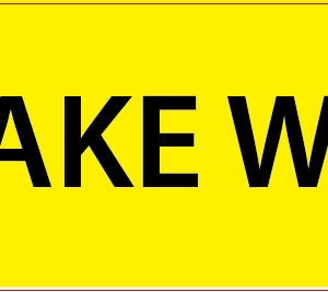 SHAKE WELL - 40 x 12 , PAPER, Black print on Fluoro Yellow Label, 800 per roll