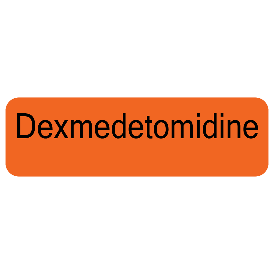 Dexmedetomidine - 40 x 12, PAPER, Black print on Orange Label, 800 per roll
