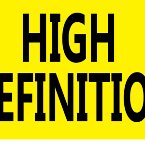 HIGH DEFINITION - Black print on Fluoro Yellow label, 70 x 40, 500 per roll