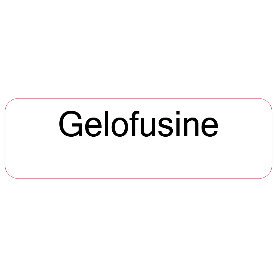 Gelofusine - 40 x 12, PAPER, Black print on White Label, 800 per roll