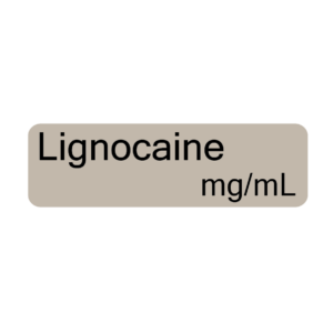 Lignocaine mg/mL - 40 x 12, PAPER, Black print on Grey Label, 800 per roll