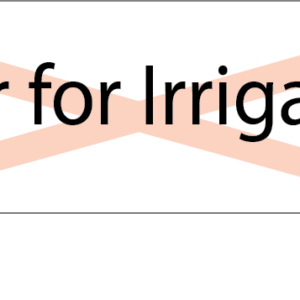 Water for Irrigation - Black on White St Andrews Watermark, POLY, 100 Per Box, Gamma Sterilized