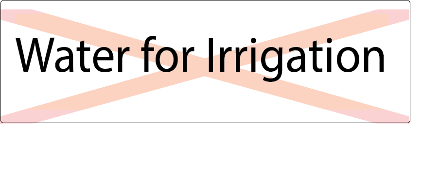 Water for Irrigation - Black on White St Andrews Watermark, POLY, 100 Per Box, Gamma Sterilized