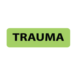 TRAUMA -  40 x 12, PAPER, Black print on Green Label, 800 per roll