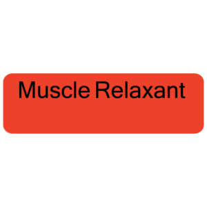 Muscle Relaxant, 40 x 12, PAPER, Black print on Red Label, 800 per roll