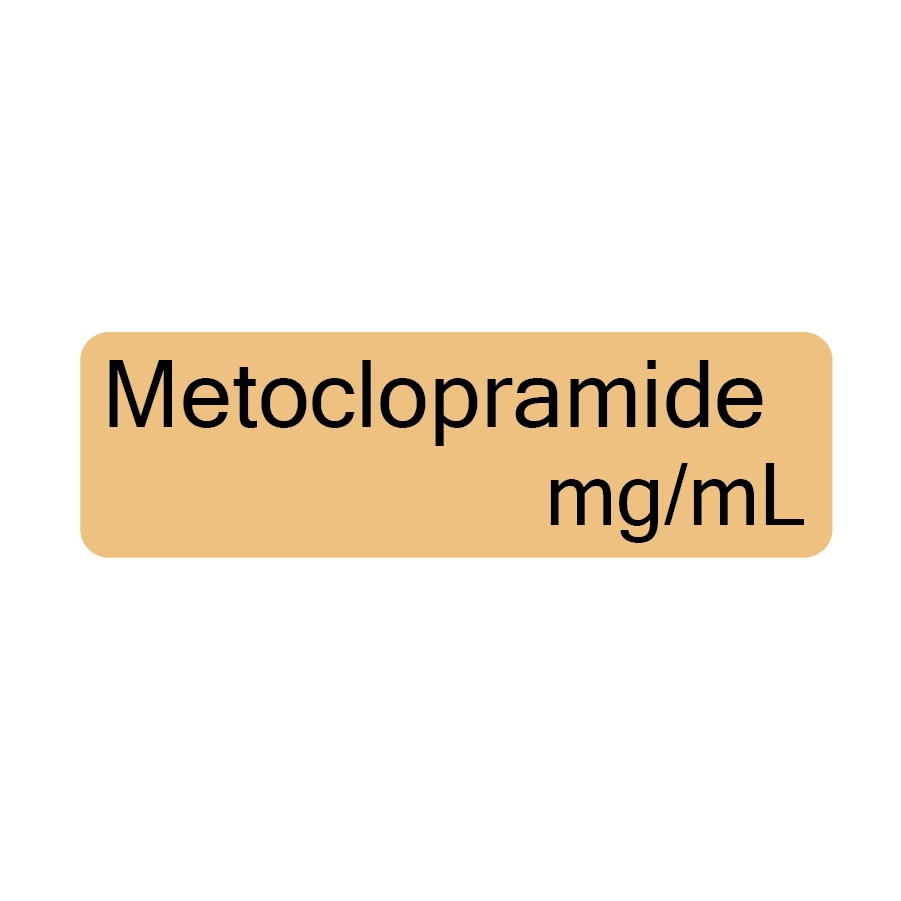 Metoclopramide mg/mL, 40 x 12, PAPER, Black print on Salmon Label, 800 per roll