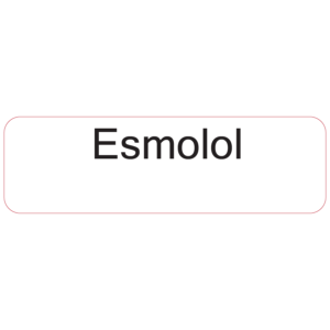 Esmolol - 40 x 12, PAPER, Black print on White Label, 800 per roll