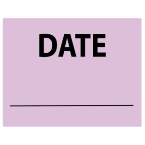DATE - 43mm x 55mm, PAPER, Black print on Violet Label, 400 per roll