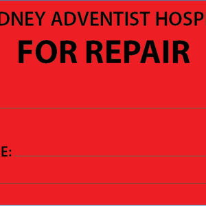 FOR REPAIR - 50 x 90, Black Print on Red, 100 tags per pack with ties