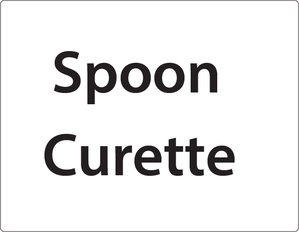 Spoon Curette-27mm x 36mm Black Print on White Label, 400 per roll