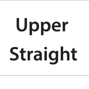 Upper Straight -27mm x 36mm Black Print on White Label, 400 per roll