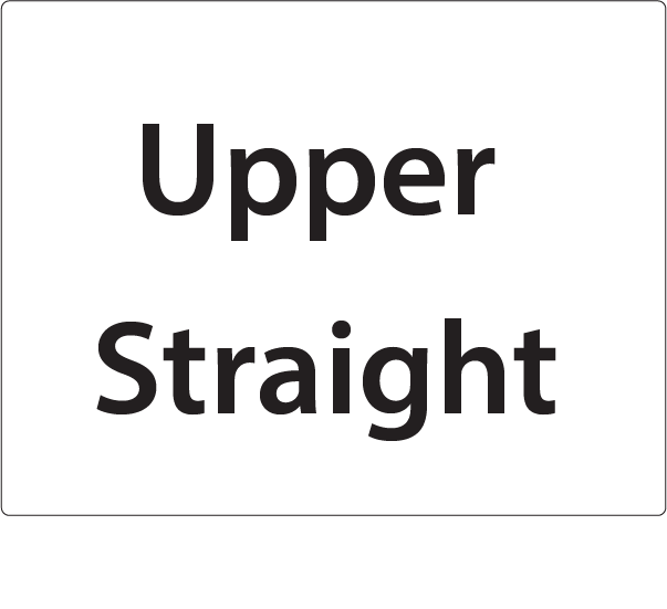 Upper Straight -27mm x 36mm Black Print on White Label, 400 per roll