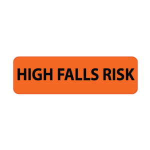 HIGH FALLS RISK - 40 x 12, PAPER, Black print on Orange Label, 800 per roll