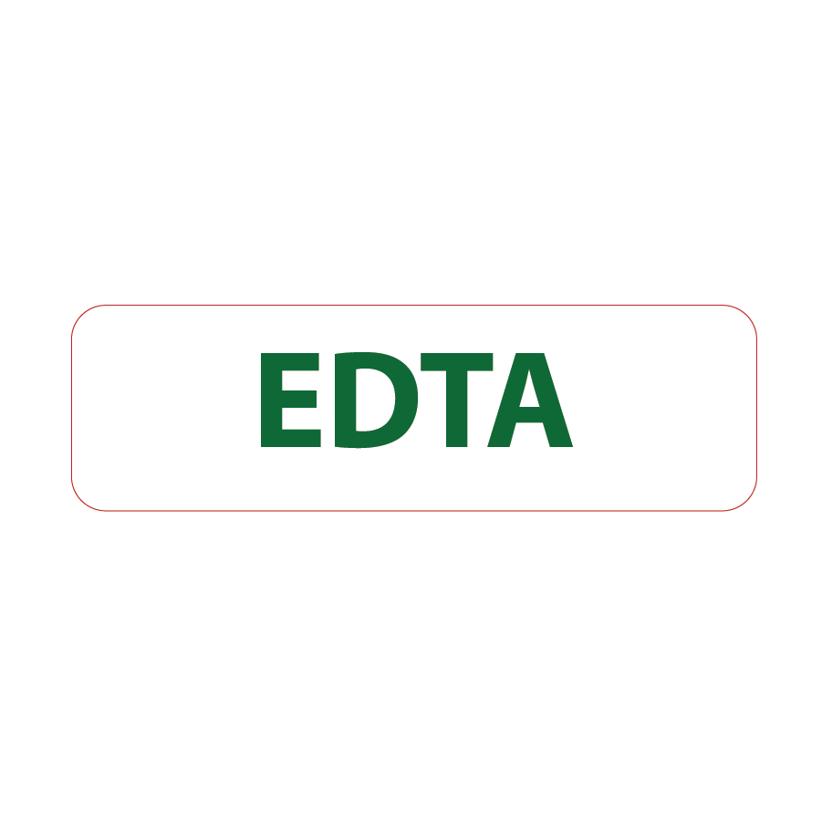 EDTA, 40 x 12, PAPER, Green print on White Label, 800 per roll