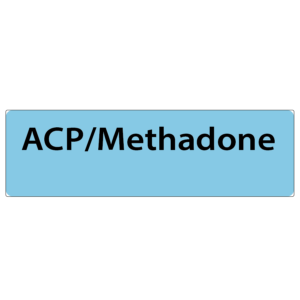 ACP/Methadone - 40 x 12, PAPER, Black print on Blue Label, 800 per roll