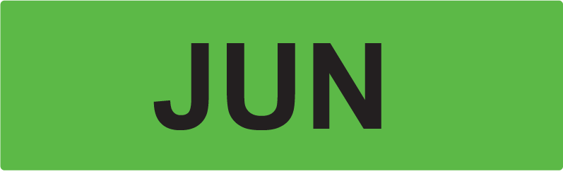 JUN- 40 x 12, PAPER, Black print on Fluoro Green Label, 800 per roll