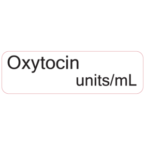Oxytocin units/ml - 40 x 12, PAPER, Black print on White Label, 800 per roll