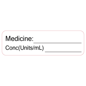 Medicine - 40 x 12, PAPER, Black print on White Label, 800 per roll