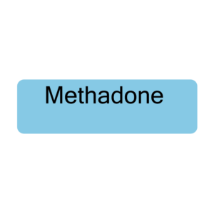 Methadone,  40 x 12, PAPER, Black print on Blue Label, 800 per roll