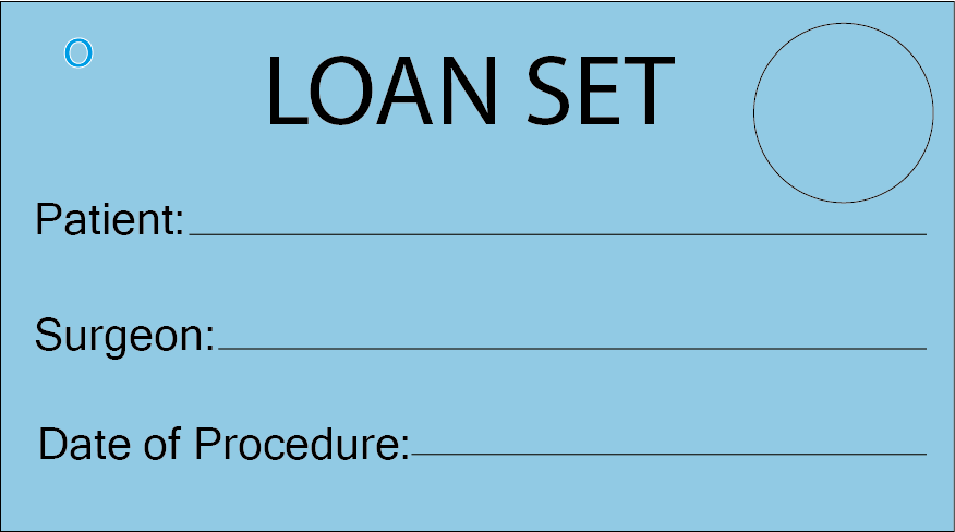 LOAN SET - 50 x 90, Black Print on Blue, 100 tags per pack with ties