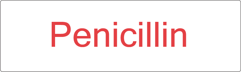 Penicillin - 40 x 12, PAPER, Red print on White Label, 800 per roll