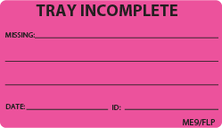 TRAY INCOMPLETE - 70 x 40, Black print on Fluoro Pink, 400 per roll