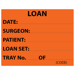 LOAN - 43 x53, PAPER, Black print on Orange Label, 400 per roll