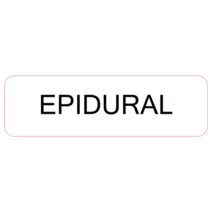 EPIDURAL Black print on White label 40 x 12 800 per roll
