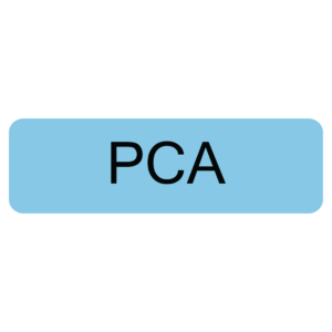 PCA - 40 x 12, PAPER, Black print on Blue Label, 800 per roll