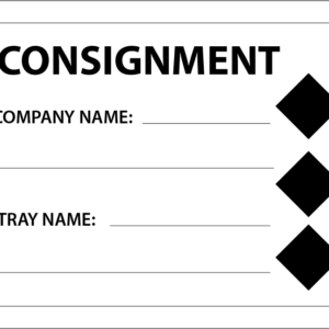 CONSIGNMENT (DIAMONDS) - 43mm x 55mm, PAPER, Black print on White label, 400 per roll