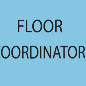 FLOOR COORDINATOR - PAPER, 100 x 80, Black Print on Blue Label, 400 per roll