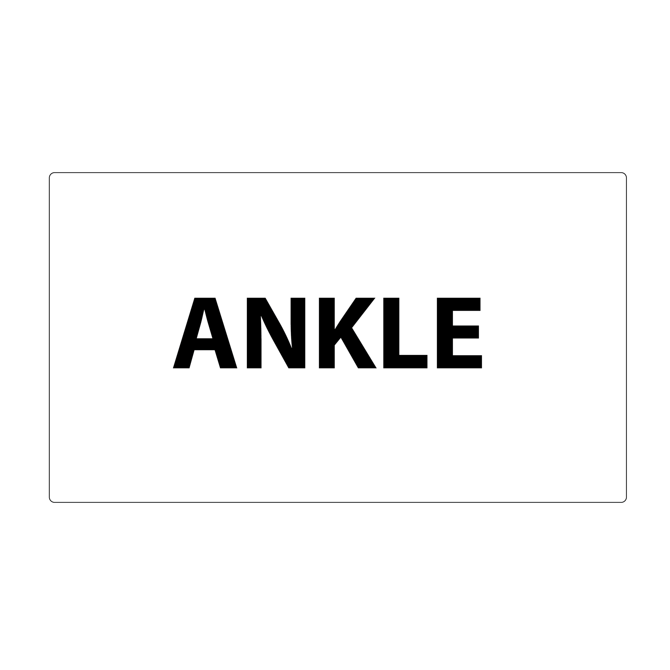 ANKLE - 70 x 40mm, Black print on White, 500 per roll