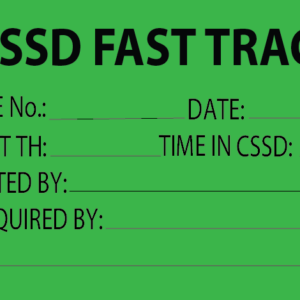 CSSD FAST TRACK 50 x 90, Black Print on Green, 100 per pack with ties