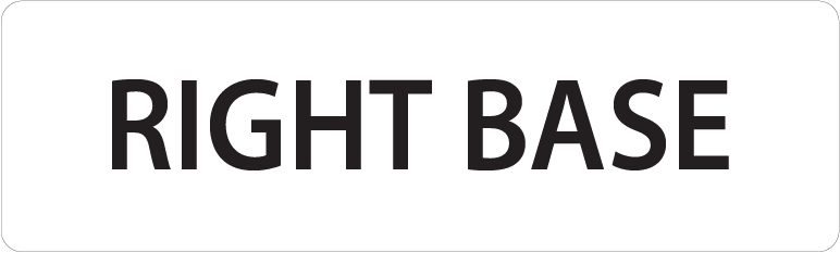 RIGHT BASE - 40 x 12, PAPER, Black print on White Label, 800 per roll