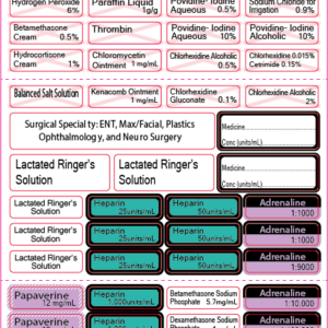 SURGICAL SPECIALTY - 66 Labels per page Sterile Label Sheet - 40 x 12mm; 20 x 60mm; 20 x 11.3mm , Polypropylene with acrylic permanent adhesive 1 label sheet per pouch, 100 per box, Gamma Sterlised, 3 FOLD