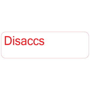 Disaccs - 40 x 12, PAPER, Red print on White Label, 800 per roll