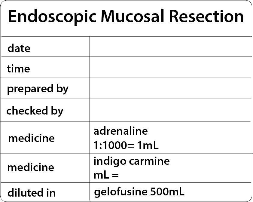 Endoscopic Mucosal Resection - PAPER, 100 x 80, Black Print on White Label, 400 per roll