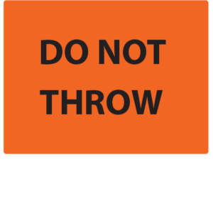 DO NOT THROW - 27mm x 36mm, PAPER, Black Print on Orange Label, 400 per roll