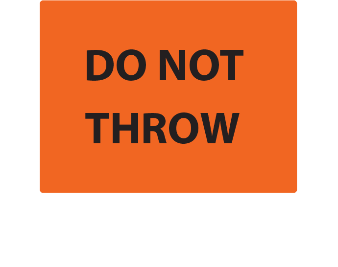 DO NOT THROW - 27mm x 36mm, PAPER, Black Print on Orange Label, 400 per roll