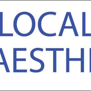 LOCAL ANAESTHETIC, 70mm x 25mm Blue Print on white Label 500/roll