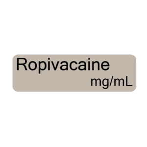 Ropivacaine mg/mL - 40 x 12, PAPER, Black print on Grey Label, 800 per roll