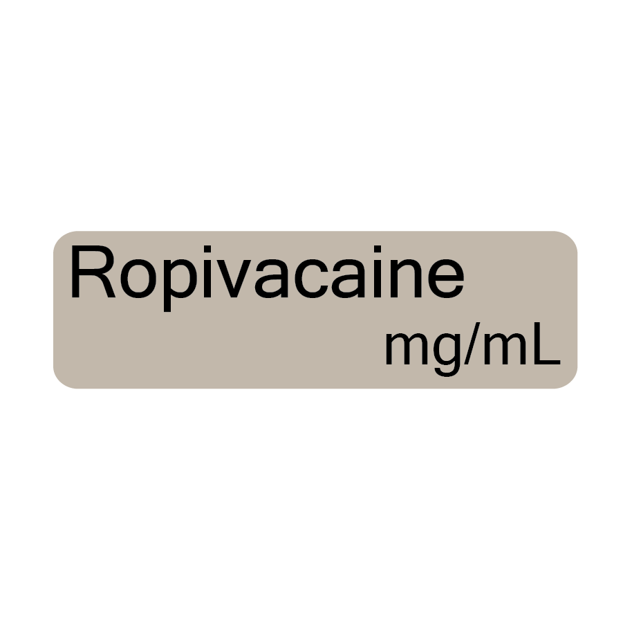 Ropivacaine mg/mL - 40 x 12, PAPER, Black print on Grey Label, 800 per roll