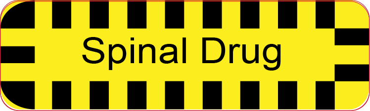 Spinal Drug - 40 x 12, PAPER, Black print on Yellow Label with black sqaure boarder, 800 per roll
