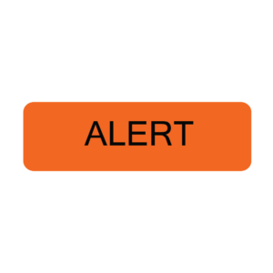 ALERT - 40 x 12, PAPER, Black print on Orange Label, 800 per roll