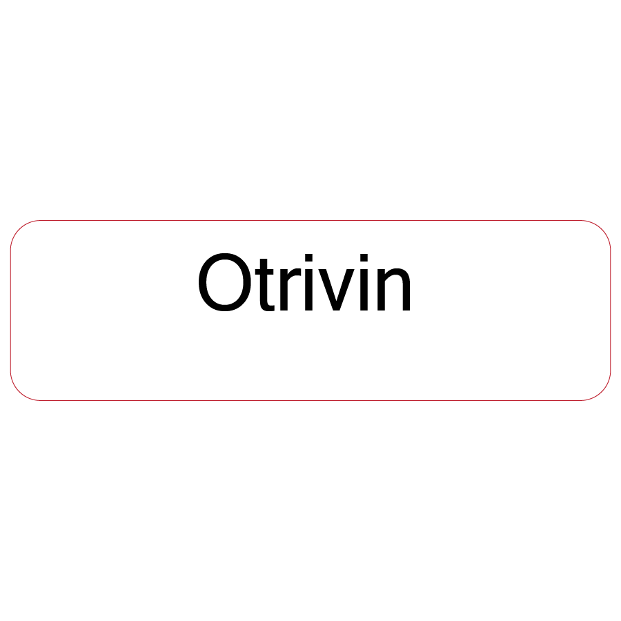 Otrivin - 40 x 12, PAPER, Black print on White Label, 800 per roll