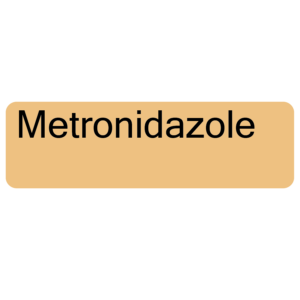 Metronidazole - 40 x 12, PAPER, Black print on Salmon Label, 800 per roll