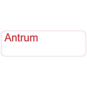 Antrum - 40 x 12, PAPER, Red print on White Label, 800 per roll