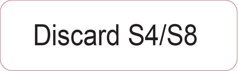 Discard S4/S8 - 40 x 12, PAPER, Black print on White Label, 800 per roll