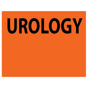 UROLOGY - 43mm x 55mm, PAPER, Black print on Orange label, 400 per roll